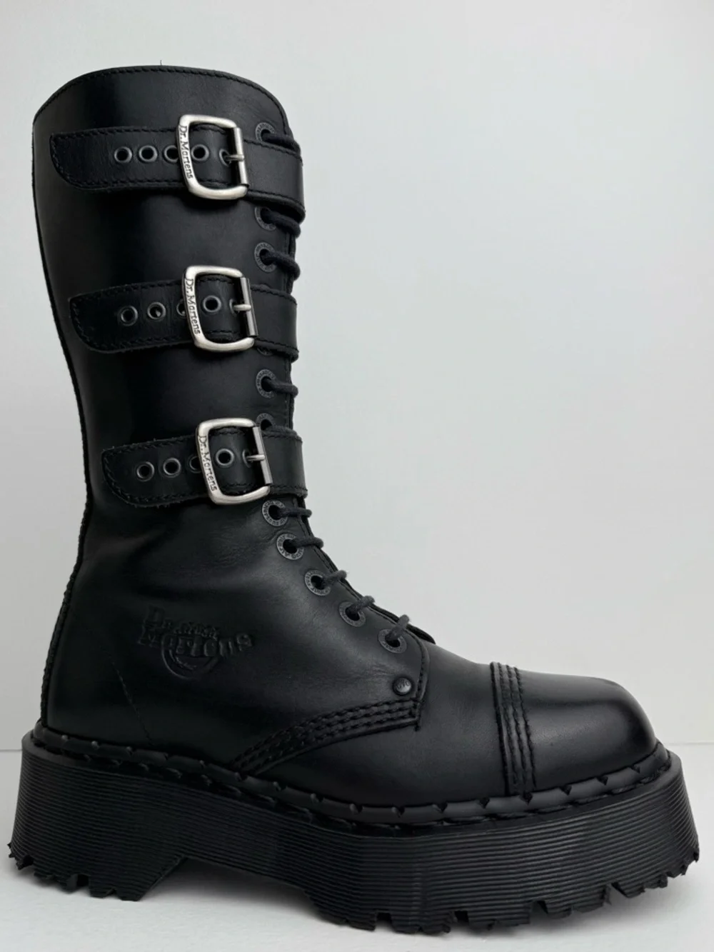 Vintage Dr. Martens 3A26 Holy Grail England Black Envy Platform Boots UK 4 - Picture 4 of 16